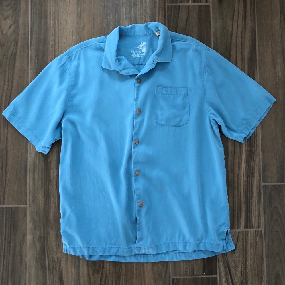 TOMMY BAHAMA Mens Silk Casual Button Front Shirt L
